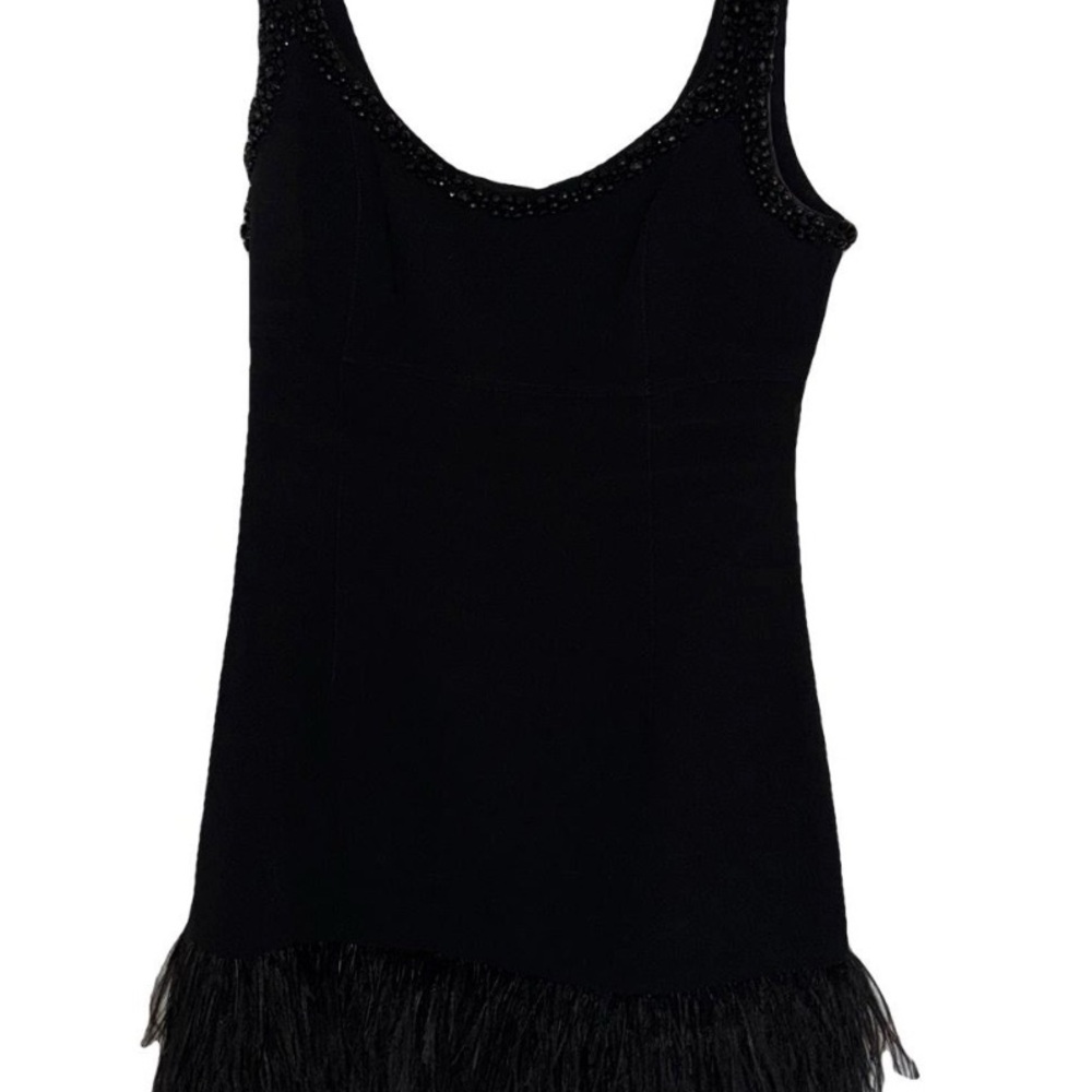 Cinq à Sept Black Mini Dress with Beaded Details
Great Gatsby style